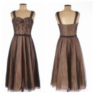 VTG De Laru Womens Whimsigoth Beaded Dress Sz 5/6 Black Hoco Fairycore Romantic